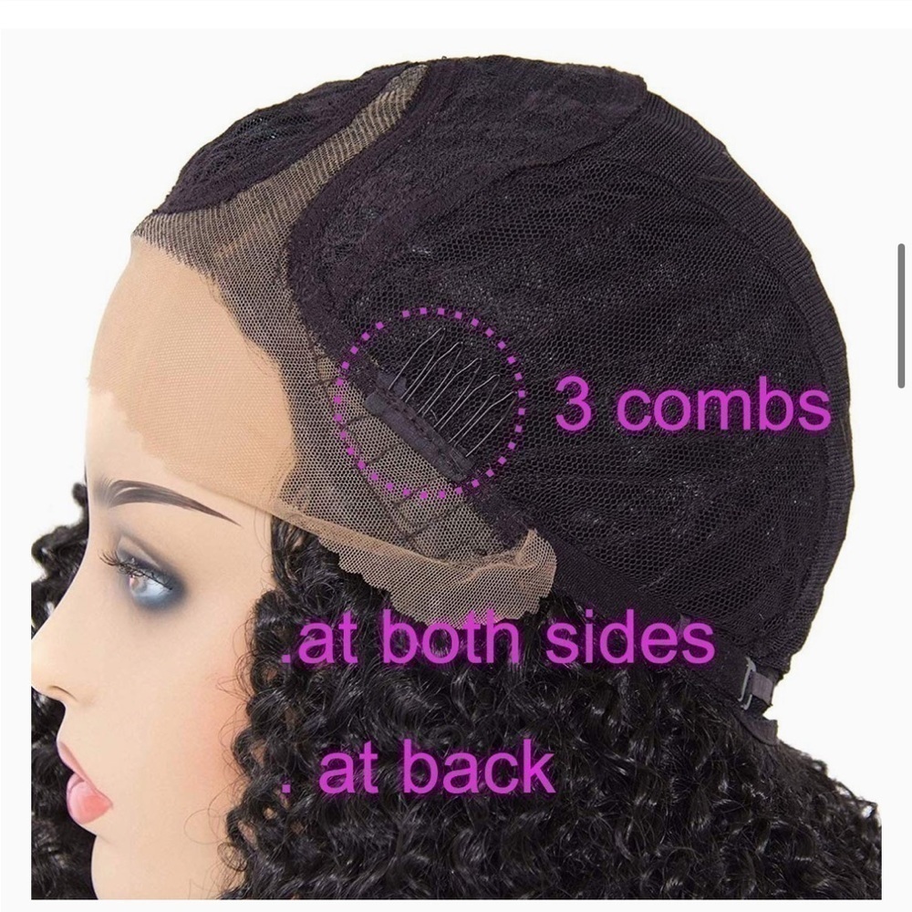 Afro Kinky Synthetic L Part Lace Front Curly Wig 18” - Picture 7 of 8